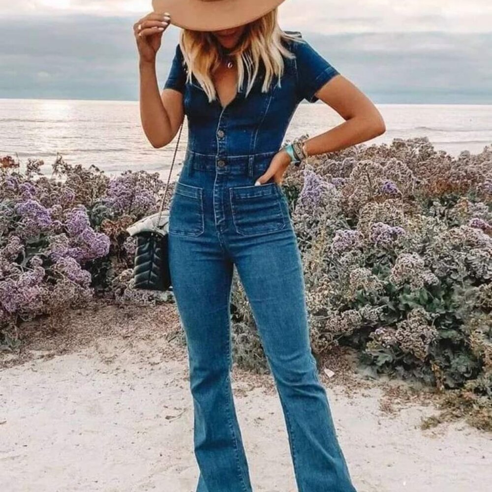 Wisteria Lane - Bootcut Denim Jumpsuit